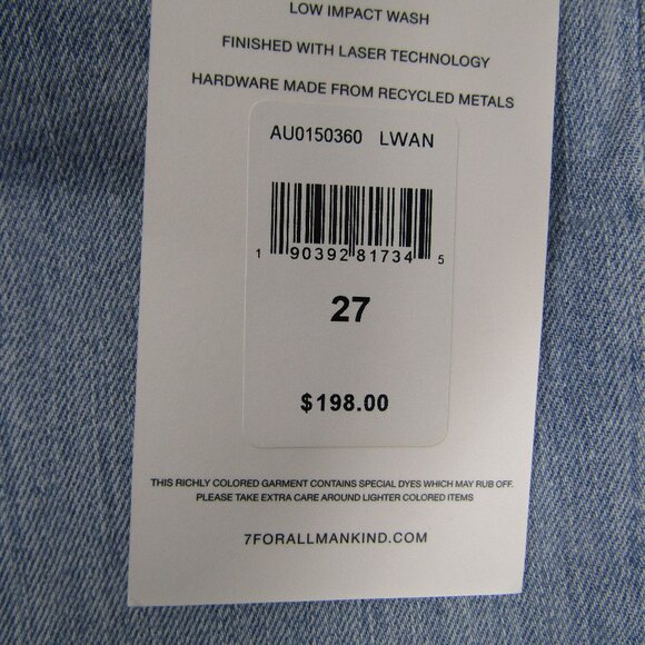 7 For All Mankind NEW Womens 27 Light Blue Wanona Au0150360 Lwan Skinny Jeans - Picture 4 of 8